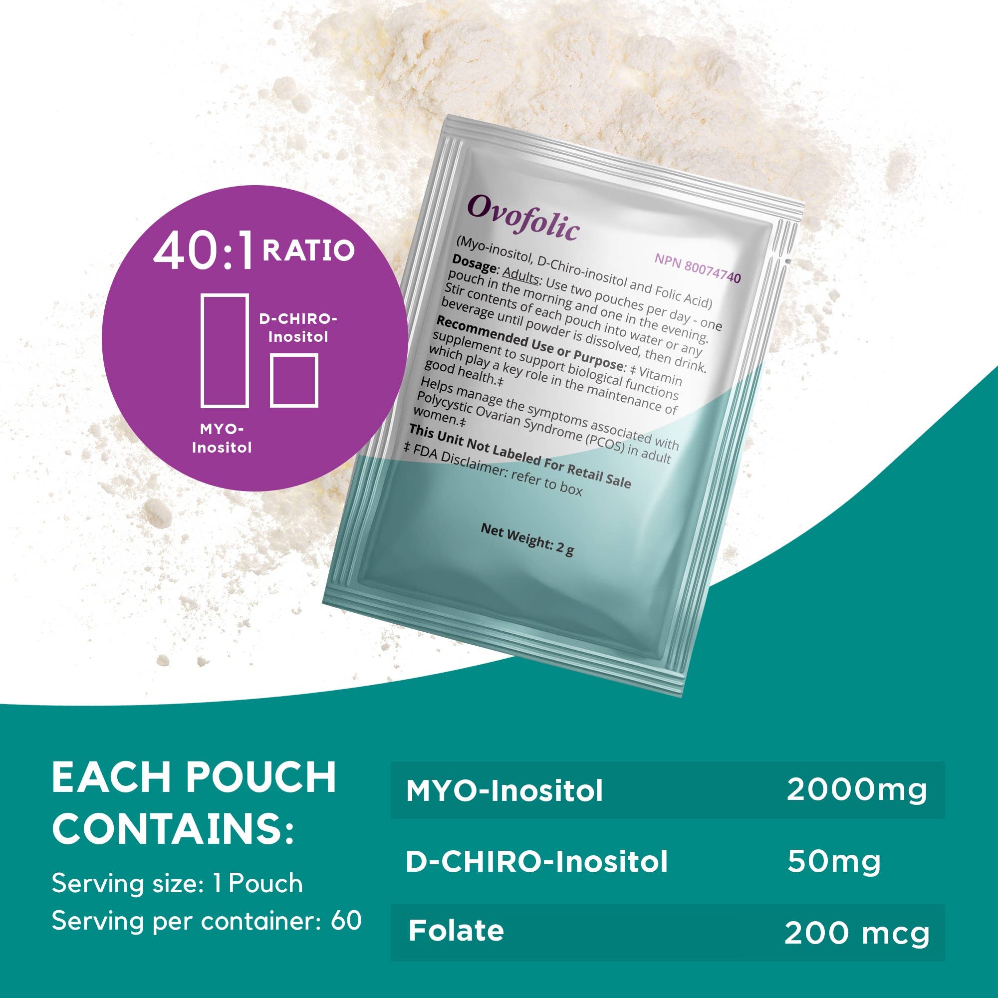 Elan Healthcare - Wholesale Oral Supplement/Vitamin - Ovofolic Inositol Combination Supplement for Hormone Balance2