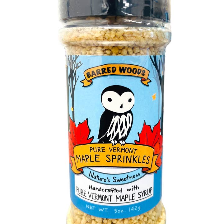 Barred Woods Maple - Wholesale Sugar/Sweetener - Pure Vermont Maple Sprinkles Crunch - 5 oz Shaker Jar