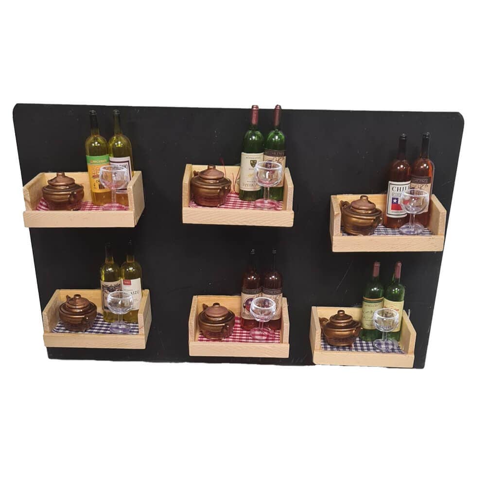 giftland - Wholesale Magnet - Wooden Magnet with 2 Wine Bottles0