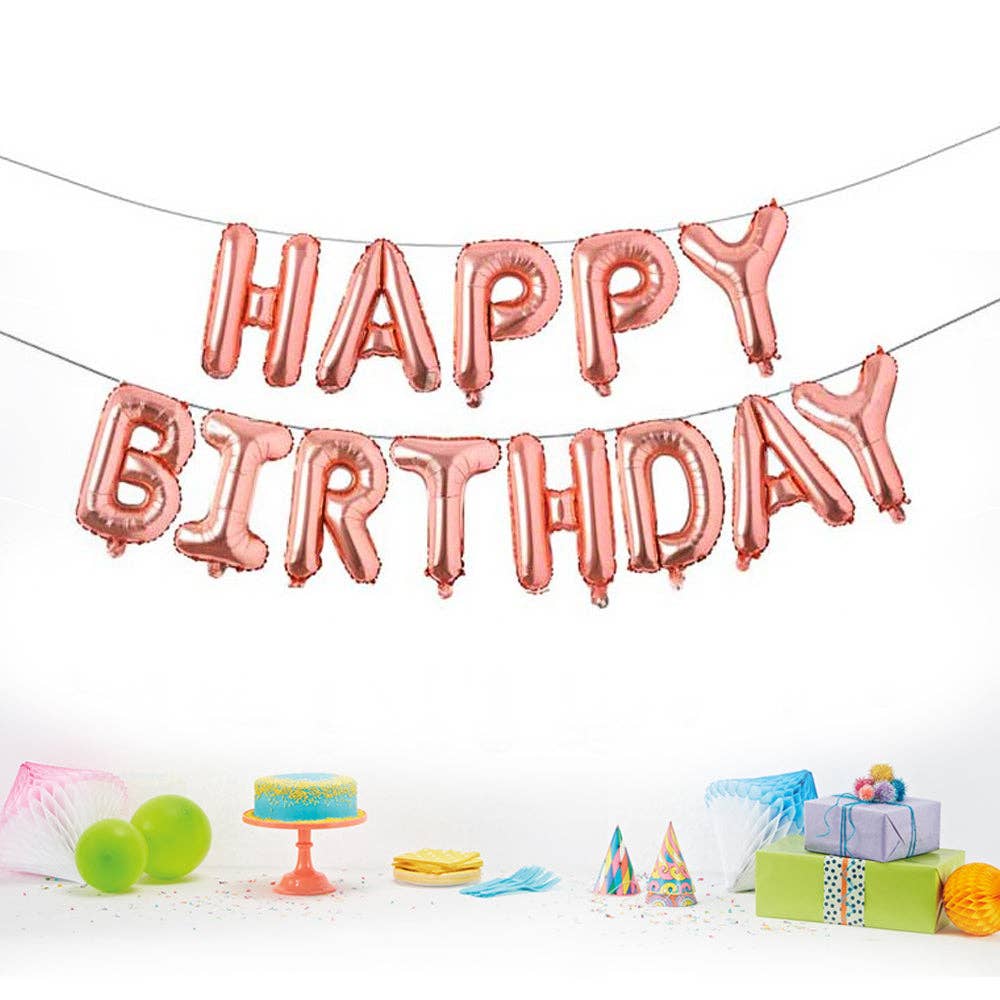 My Wholesale Warehouse - Vente Ballon - Ballon gonflable « Happy Birthday » avec ficelle et paille7