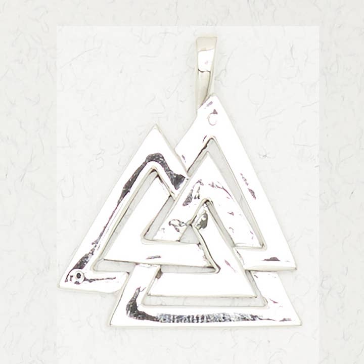 Sterling Silver Pendant – Valknut Knot for wholesale by Nirvana LLC