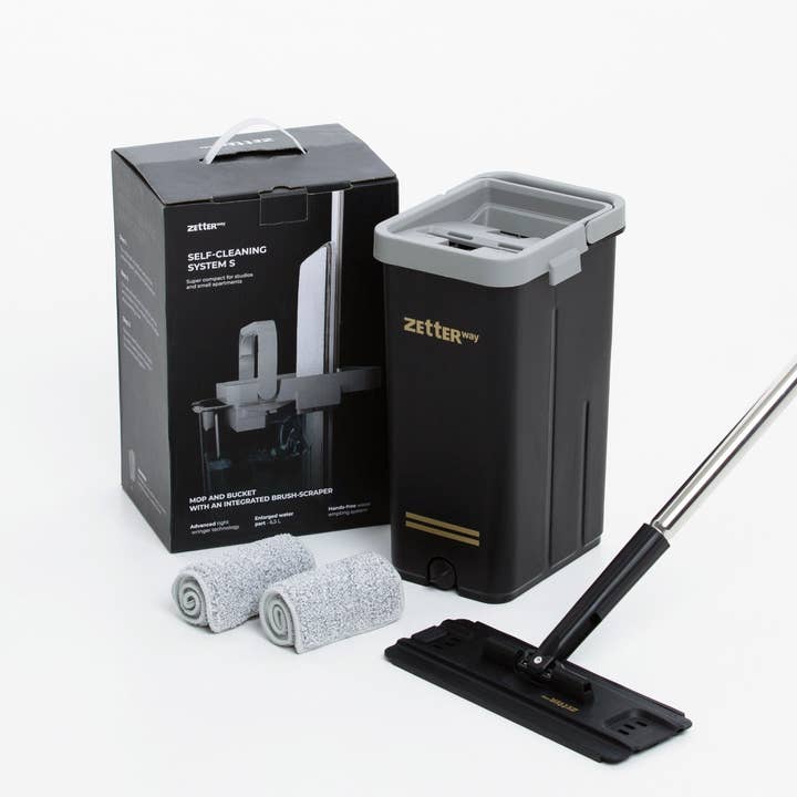 Zetterway Mop System – Medium Bucket with 2 Pads (Black Finish) for wholesale by ZetterWay