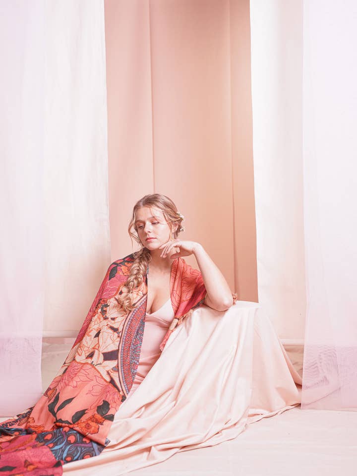 Grande cachecol de caxemira EVEIL QUARTZ por atacado de BROKANTE