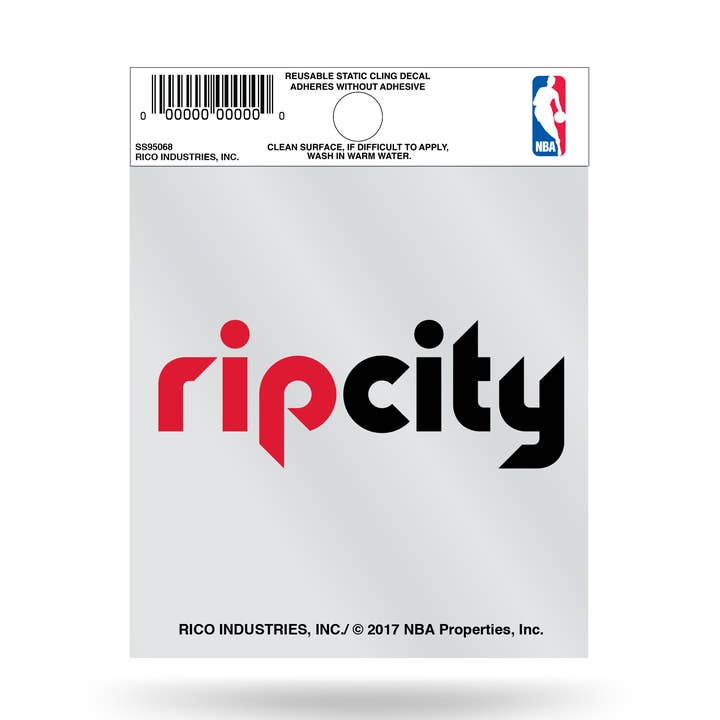 Portland Trail Blazers Alt. Logo Small Static Cling for wholesale by Rico Industries