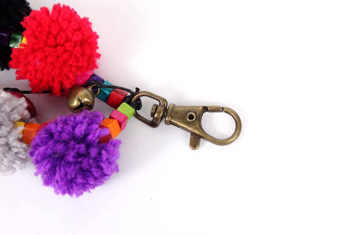 Lumily - Wholesale Keychain – Women's - Suerte Pom Pom Zipper Pull with Beads, Shells, and Charms | 2