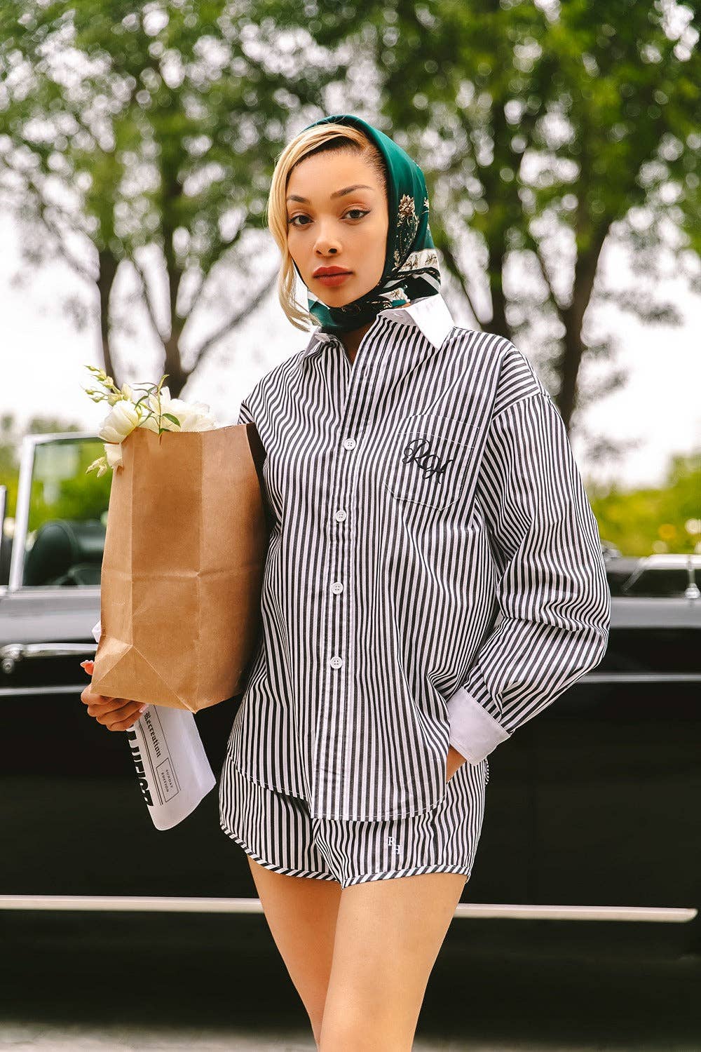 Recreational Habits - Wholesale Shorts – Women’s - Ferry Boxer Short in Black and White Stripe2