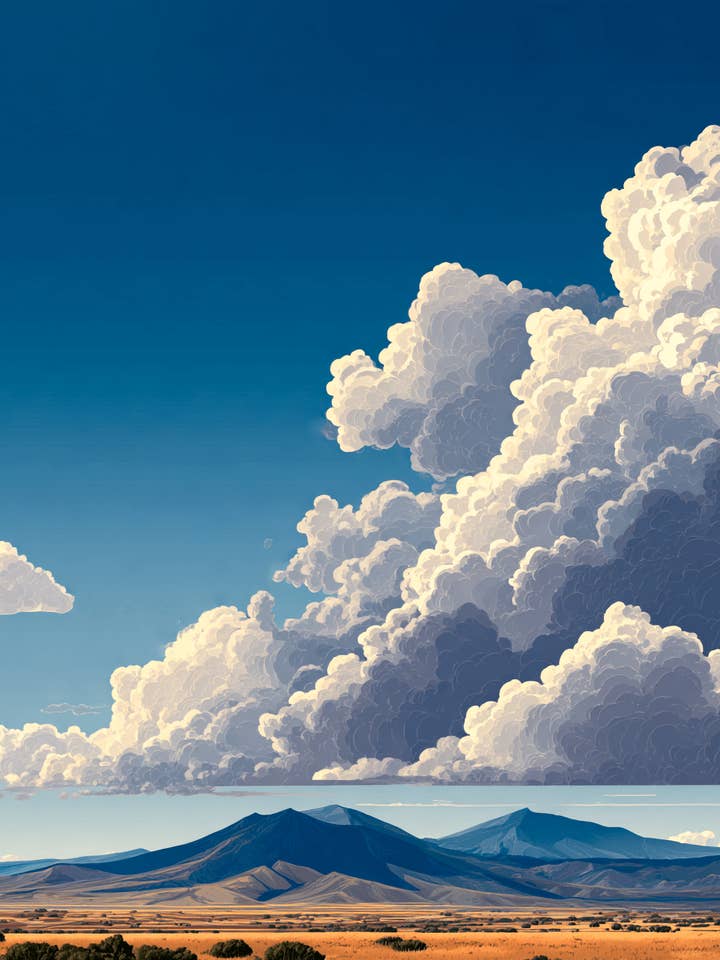 Manzano Mountain Storm Brewing Amerikanischer Südwesten Kunst - 8"x10" Kunstwerk für 11"x14" Rahmen für den Großhandel von Mowbi