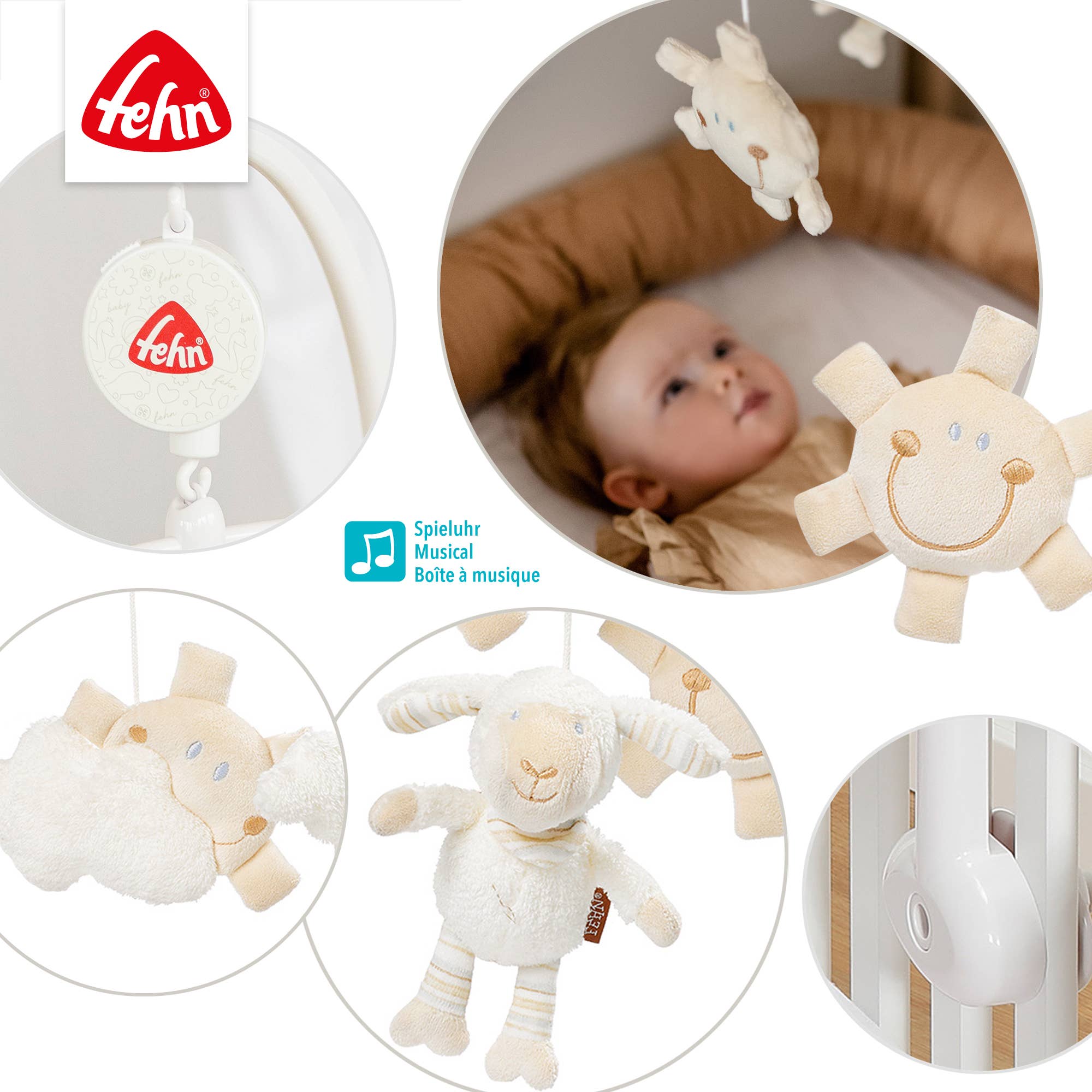 Fehn - Wholesale Baby Mobile - Sheep music mobile - wind-up mobile4