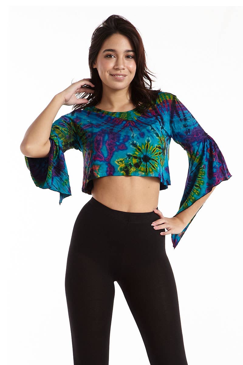 Kathmandu Imports - Wholesale Blouse - Women's - Tie-Dye Crop Tops (TH-1214)1