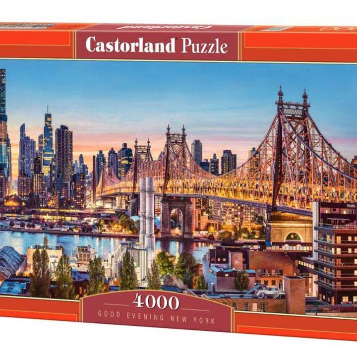 Rompecabezas de 4000 piezas, Buenas noches en Nueva York, Puzzle of NYC, Puzzles of the USA, Puzzle City Skyline, Puzzle del puerto y puente de Nueva York, Castorland C-400256-2 para venta al por mayor de CASTORLAND by Bridge Toys
