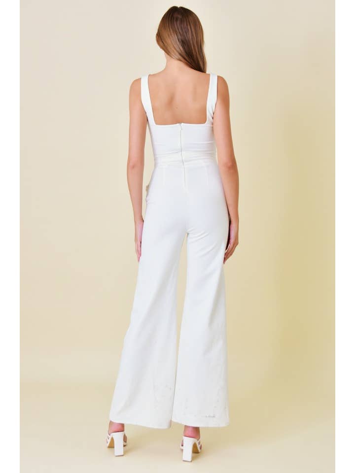 Fore Collection - Wholesale Jumpsuit - Women's - Sleeveless Fitted Jumpsuit With Pockets - PD6148AFOLN4
