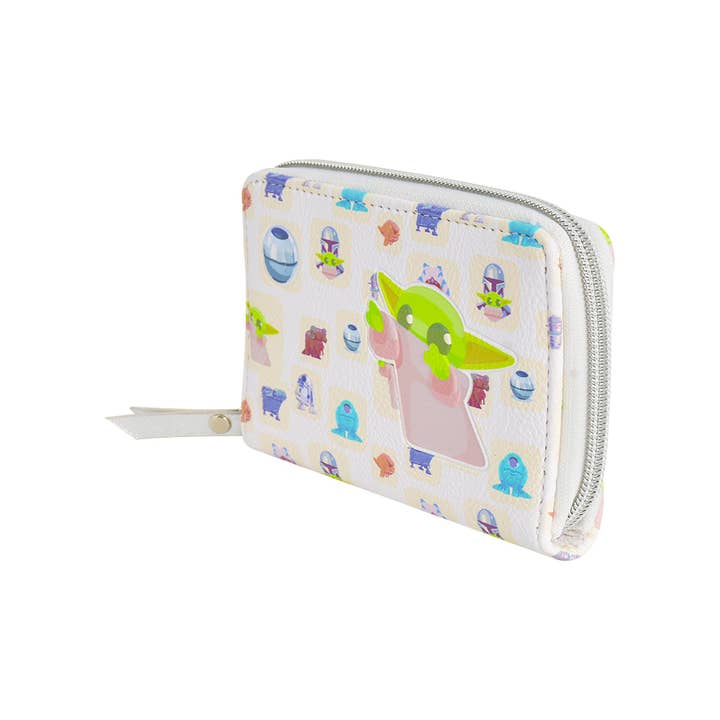 Concept One - Wholesale Wallet - Women's - Grogu Handle Ball Zip around Wallet, White3