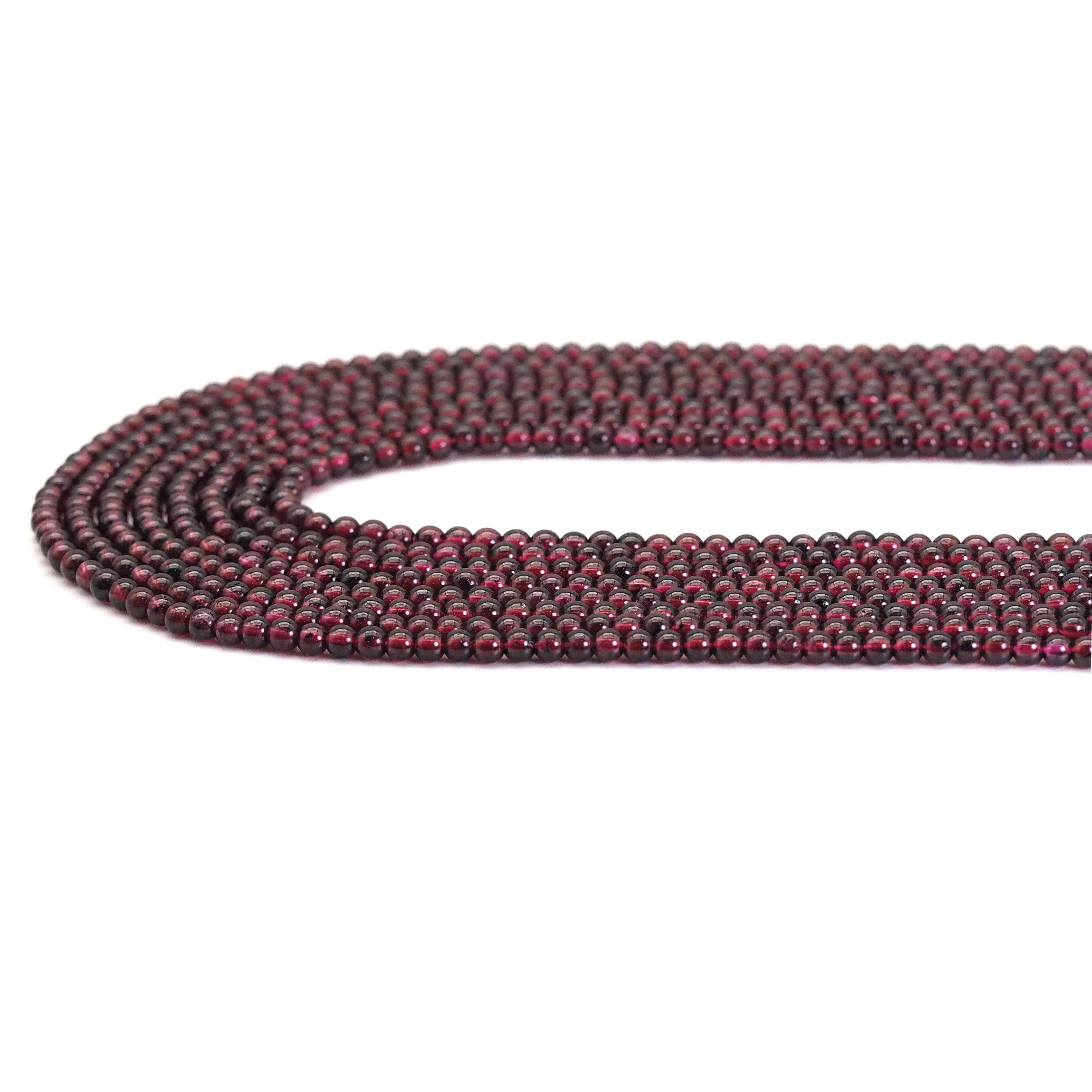 BestBeads&Beyond - Wholesale Beads - Genuine Red Garnet Round Smooth Beads, Sku#U17401