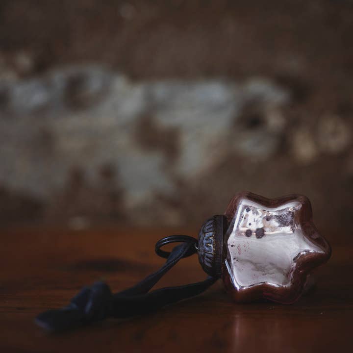 Mini Opalescent Pink Star Bauble for wholesale by Moult