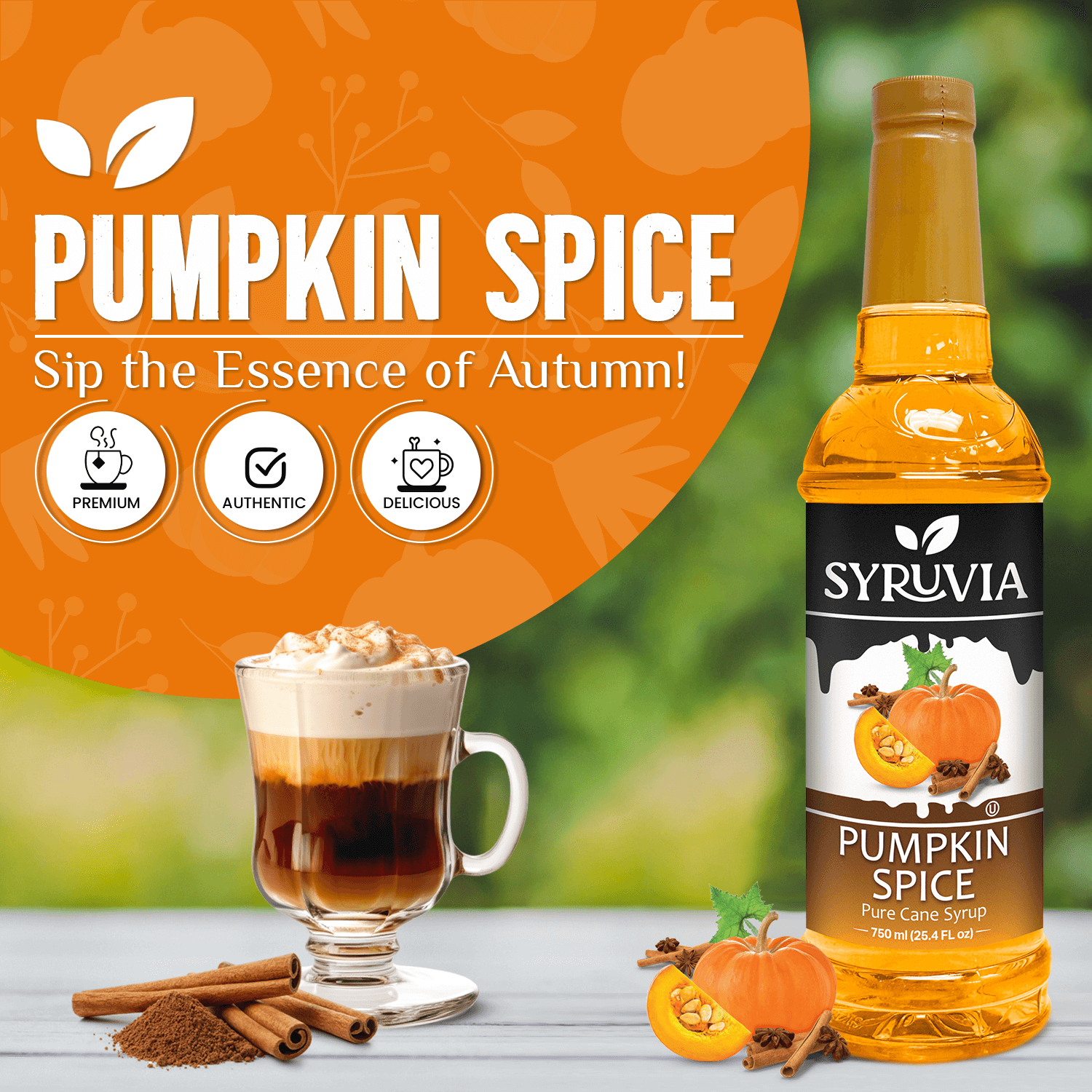 Syruvia - Wholesale Flavored Syrup - Pumpkin Spice Syrup1