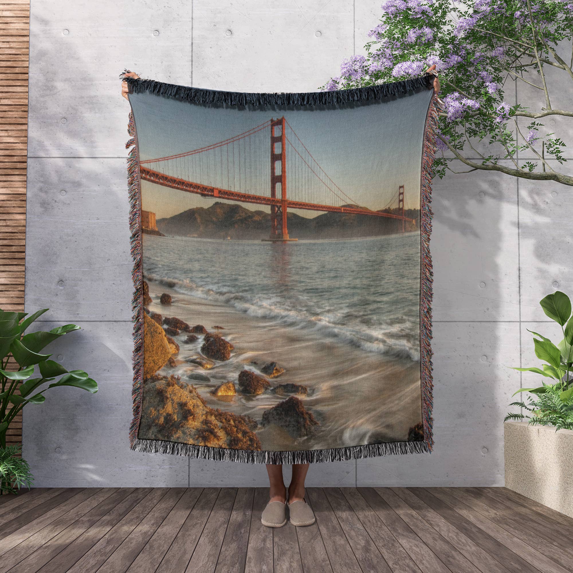 3dRose - Vente Plaids - 3dRose, Californie, San Francisco, Pont du Golden Gate - US05 DSV0001 - David Svilar, Couverture2