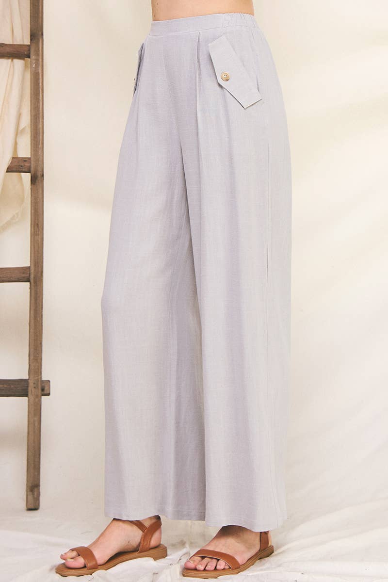 Allie Rose - Vendita all'ingrosso Pantalone - Donna - Pantaloni in morbido lino con tasche6