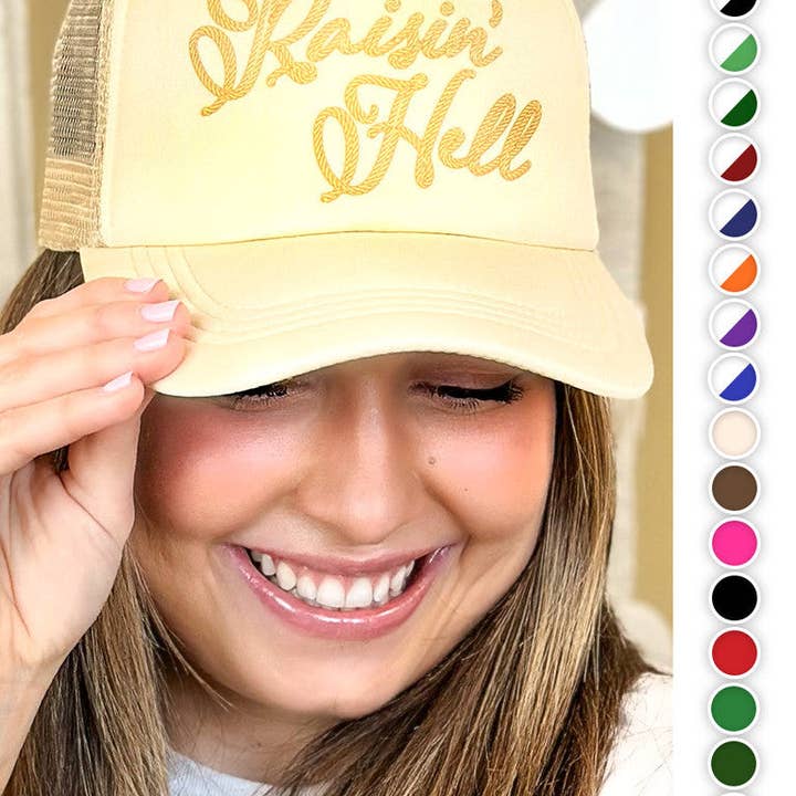 Sugar Stitch - Vente Casquette de camionneur – femme - Casquette Raisin Hell Trucker0