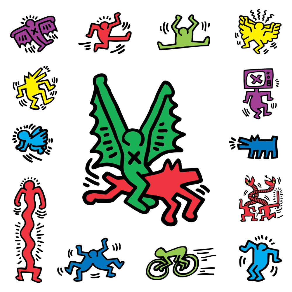 Apply Stickers - Wholesale Sticker - Flight by Keith Haring - Sheet of 14 Kiss-Cut Stickers2