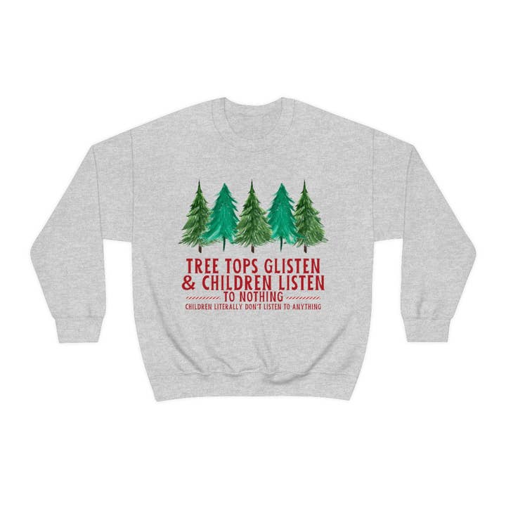 Sweatshirt à col rond unisexe The Treetops Glisten pour la vente par Buffalovely