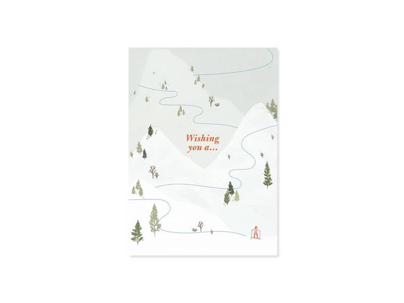UWP Luxe - Wholesale Christmas Card - Alpine Ski Slope Christmas Pop-Up Card1