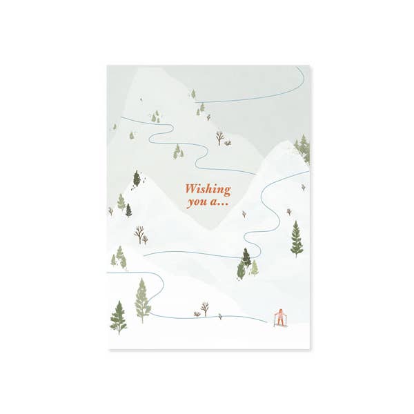UWP Luxe - Wholesale Christmas Card - Alpine Ski Slope Christmas Pop-Up Card1