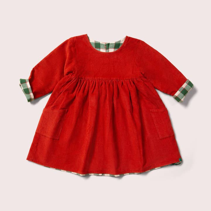 Vestido de bolso reversível de veludo veludo dia após dia com avelã por atacado de Little Green Radicals EU