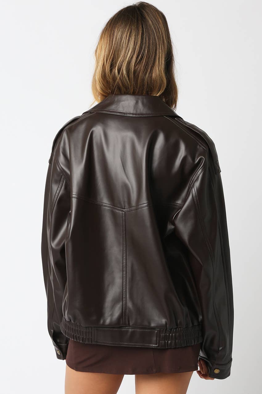 Olivaceous - Venta al por mayor Chaqueta de cuero - Mujer - Chaqueta Carina Pu8