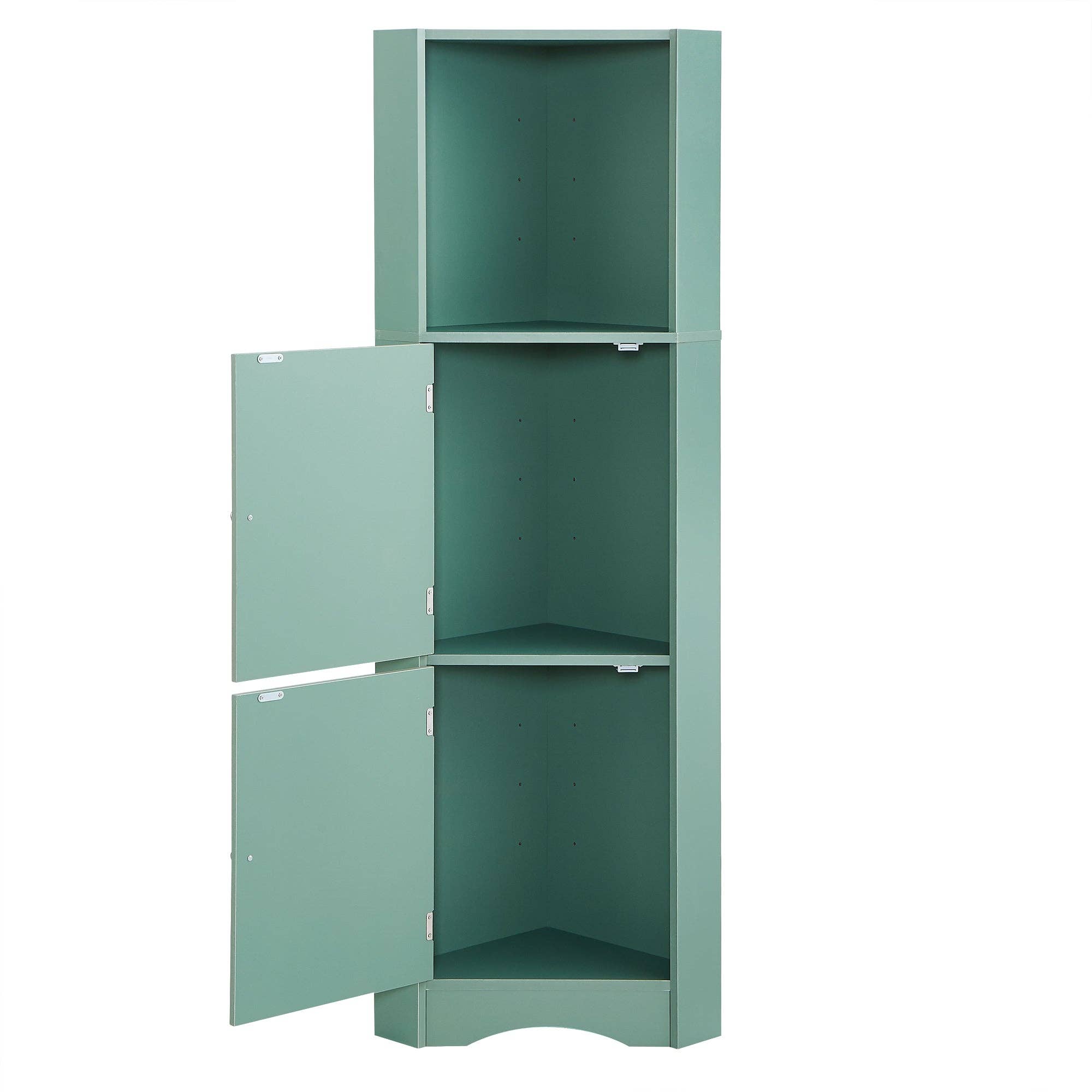 Orange County Decor - Wholesale Cabinet - Tall Bathroom Corner Cabinet, Freestanding Storage Cabinet With Doors And Adjustable Shelves, Mdf Board, Green Green Mdf12