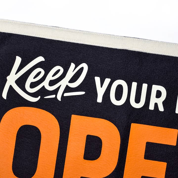 Oxford Pennant - Wholesale Flag - Keep Your Mind Open Camp Flag • Holy Smokes x Oxford Pennant