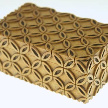 Overlappende cirkels - Rechthoekige speksteen Trinket Decor Box voor wholesale door The Niger Bend