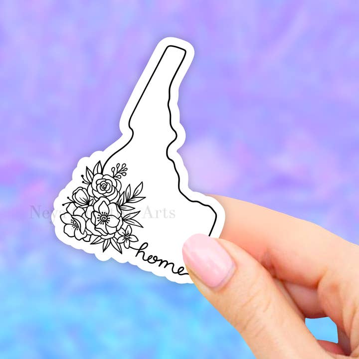 Idaho Floral States Map sticker, water proof stickers, vinyl for wholesale by Neya Sticker Shop