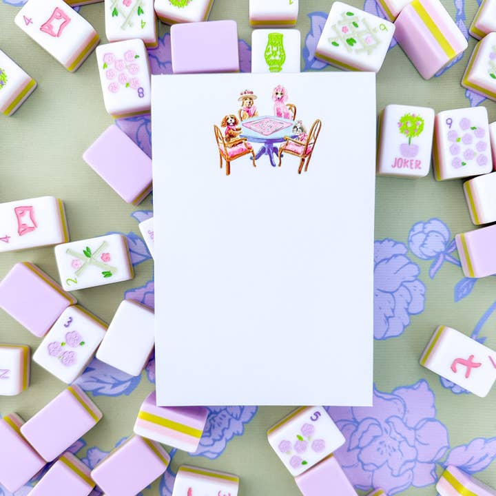 Taylor Paladino - Wholesale Notepad - Dogs Playing Mahjong Notepad