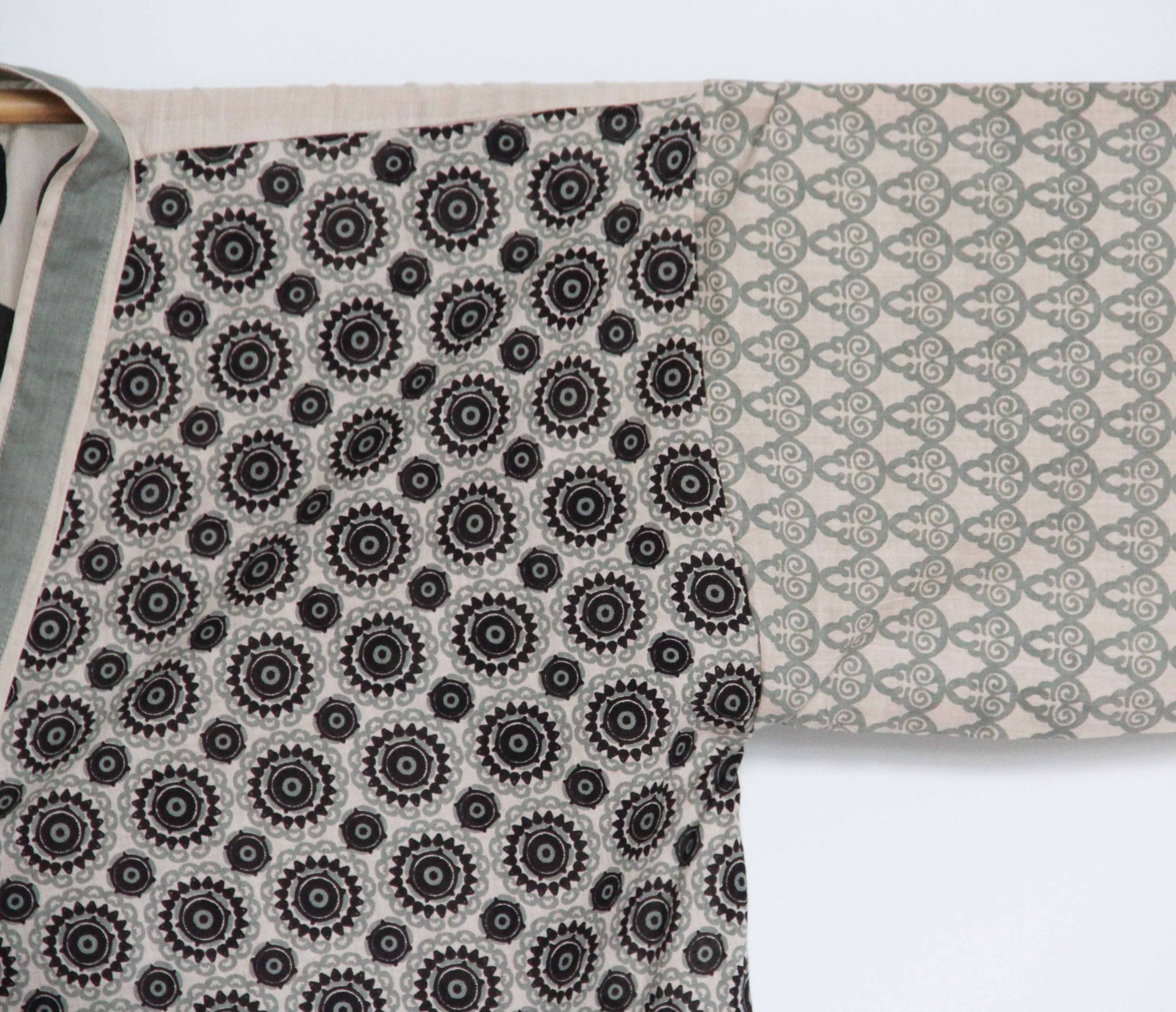 Les Belles Vagabondes – Großhandel Kimono – Damen – Suzani Kaki Kimono aus 100 % Bio-Baumwolle3