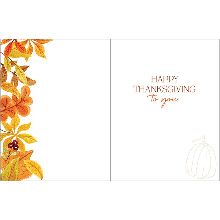GINA B DESIGNS - Wholesale Thanksgiving Card - Thanksgiving Greeting Card - Leaf Border1
