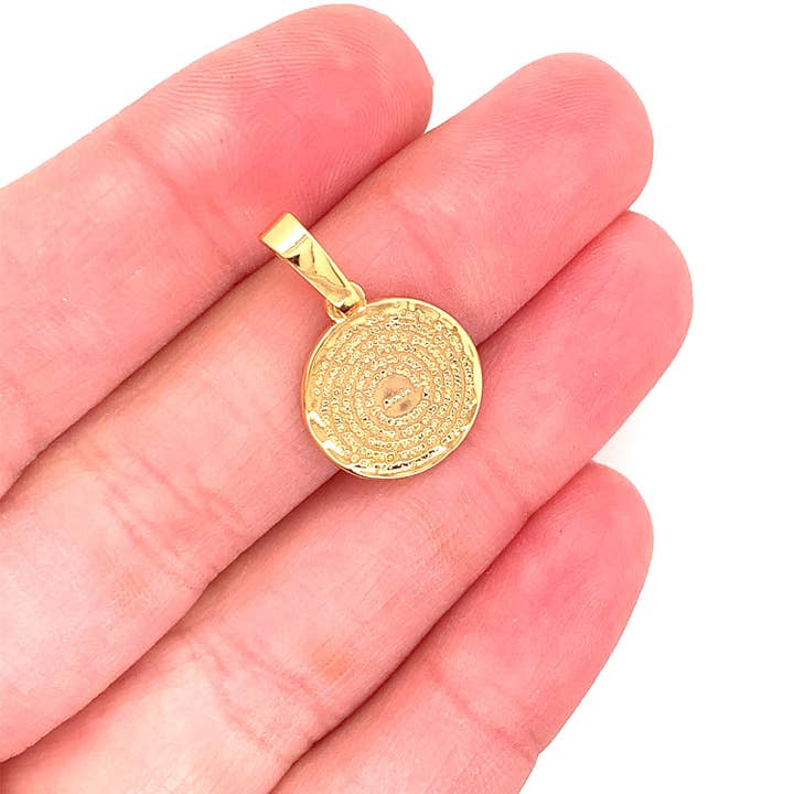 The Bead Bazaar - Wholesale Individual Charm/Pendant - 18K Gold Filled Small Our Father Prayer Charm, Padre Nuestro