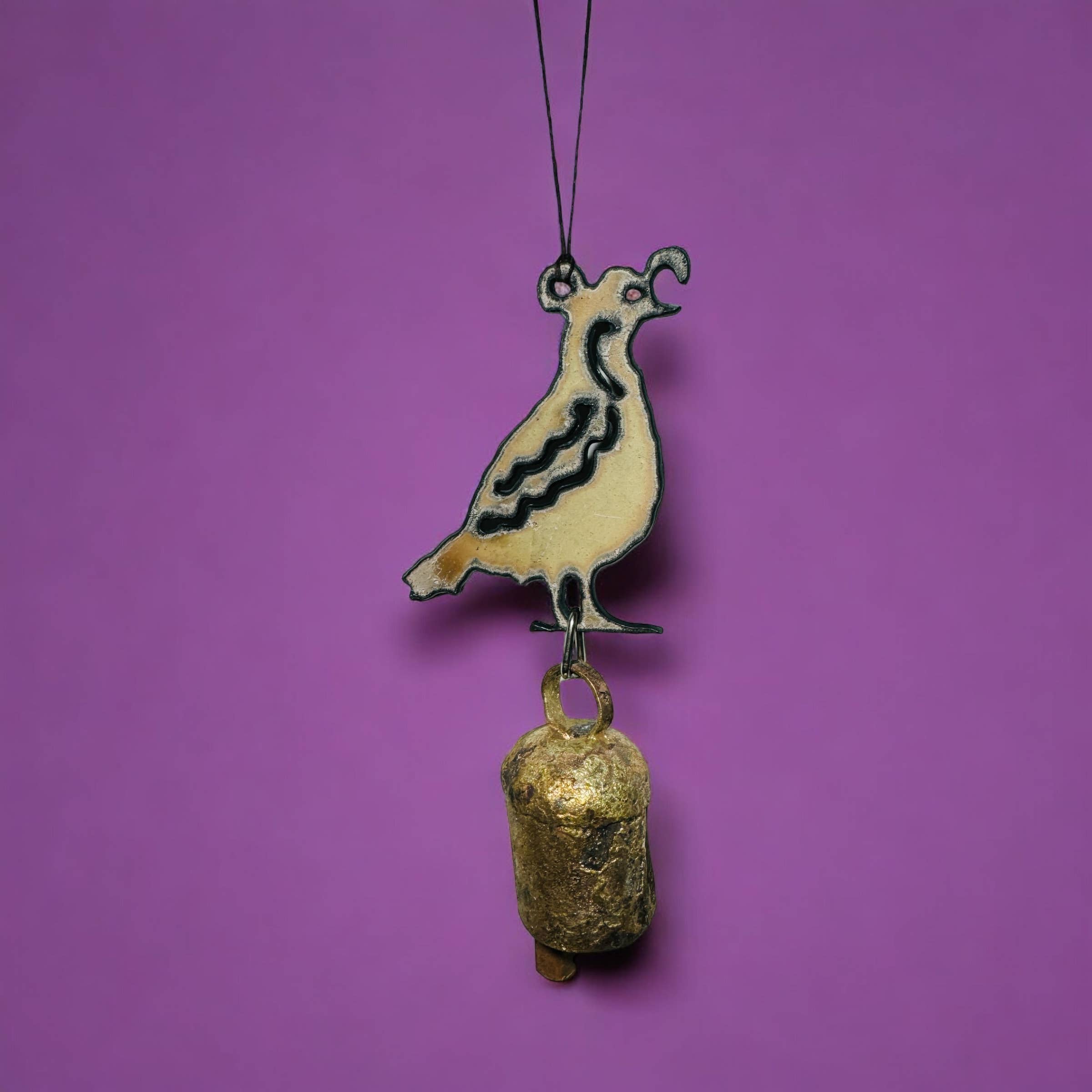 Whimsies - Wholesale Wind Chime - Metal Quail Wind Chime ornament sustainable Southwest West11