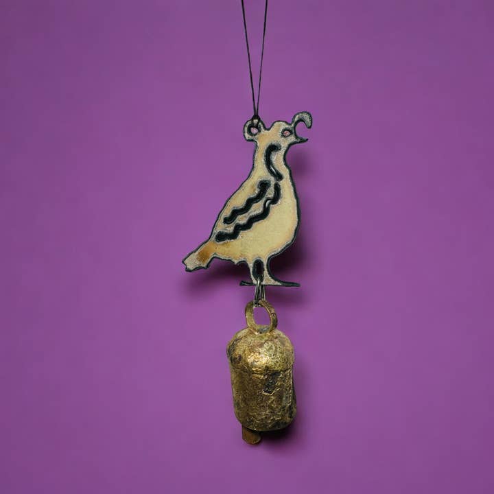 Whimsies - Wholesale Wind Chime - Metal Quail Wind Chime ornament sustainable Southwest West11