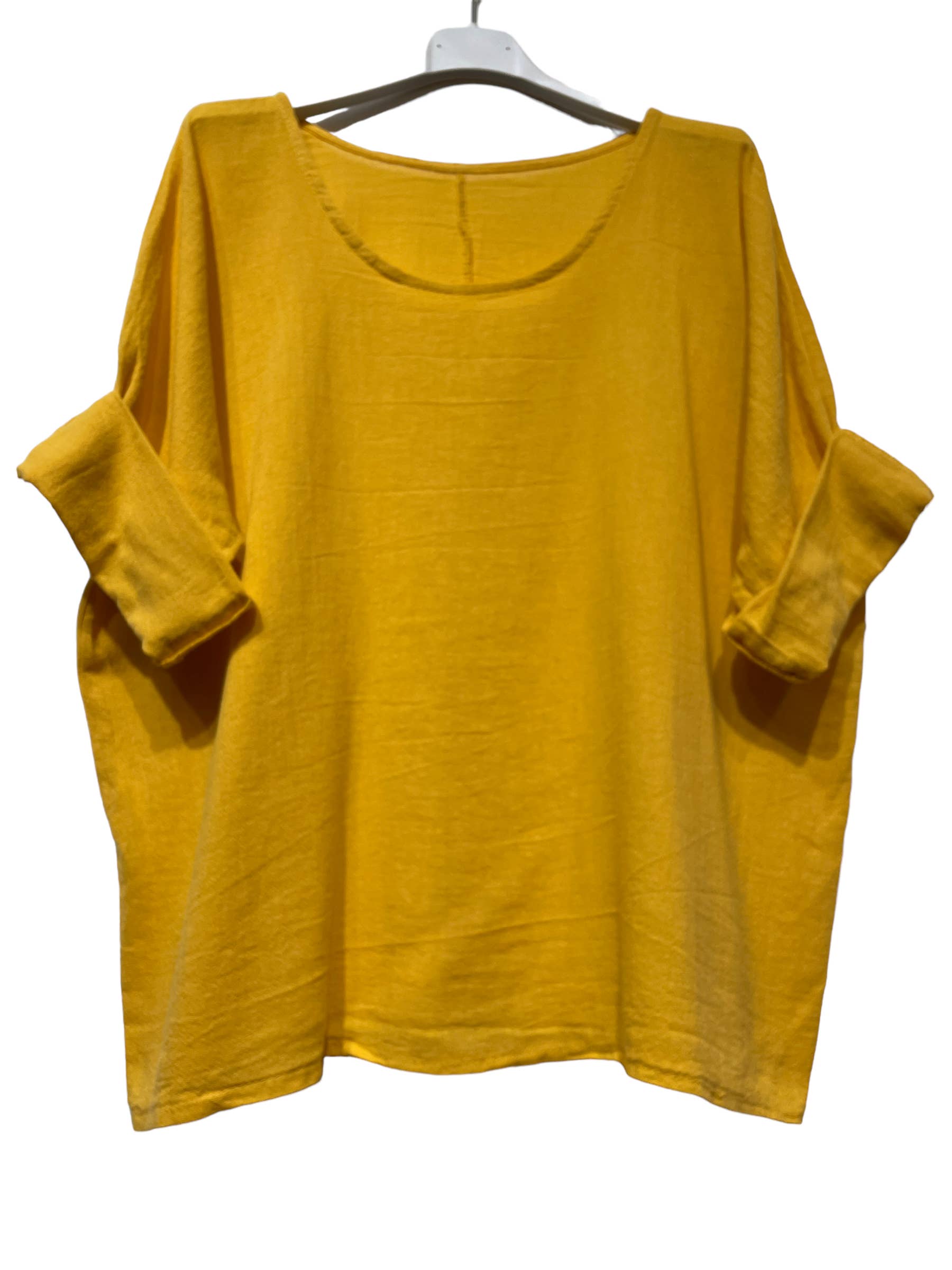 LINEN & COTTON HOUSE – Engroshandel T-shirt – til kvinder – Crop-top i bomuld og hør, bedst sælgende model 101154