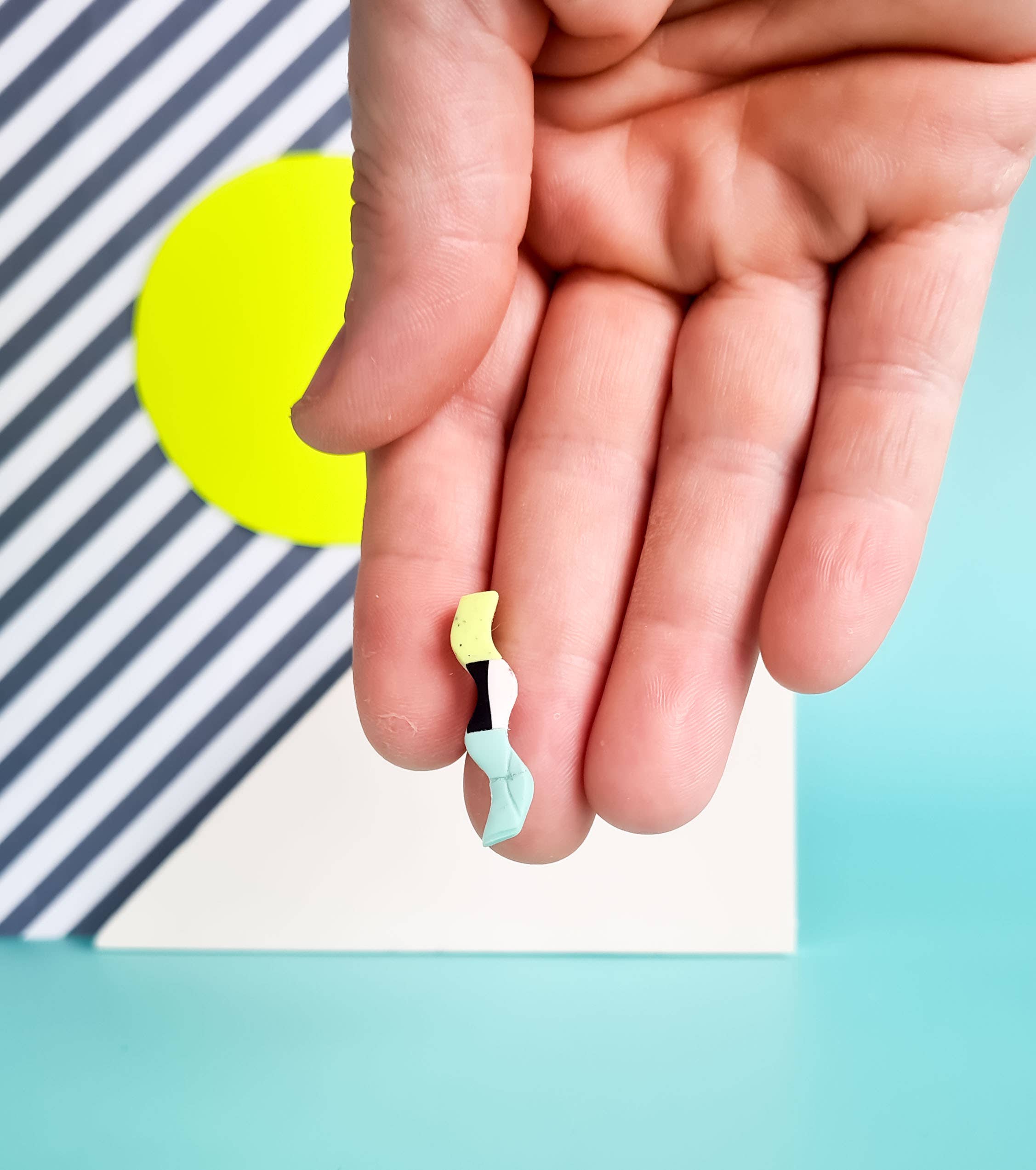 Mono - Wholesale Dangle Earrings - neon yellow and mint handmade polymer clay earrings18