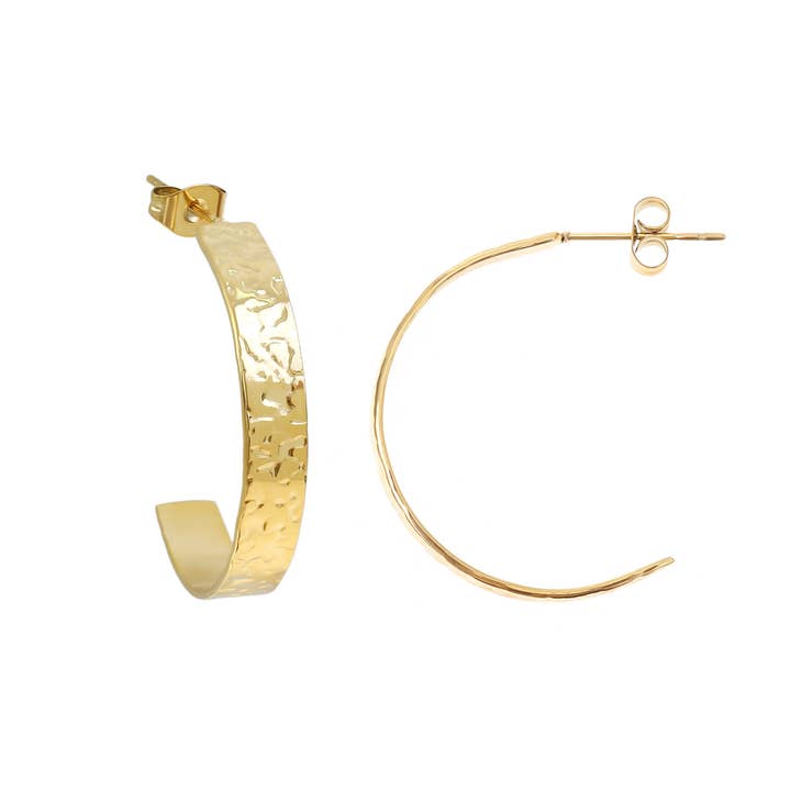 Made By Nami - Venta al por mayor Pendientes de aro - Pendientes de aro dorados de acero inoxidable7