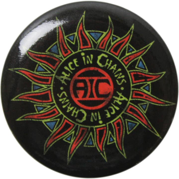 Pin-on Button - 1.25 Inch - Alice In Chains - Sun Logo for wholesale by Square Deal Recordings & Supplies