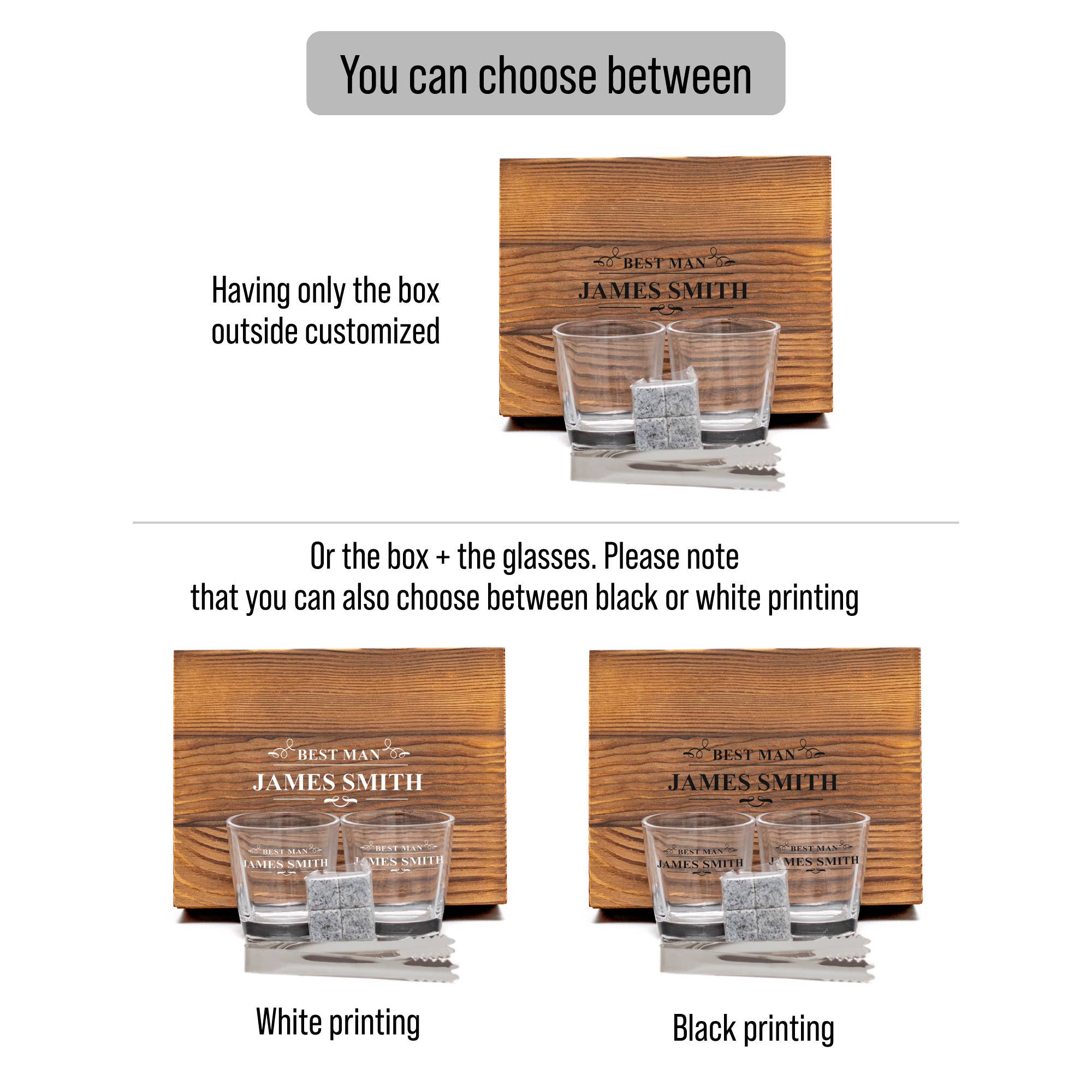 Famgraving - Wholesale Cocktail/Liquor Glass - Custom Whiskey Glasses Set with Wooden Box & Chilling Stones0