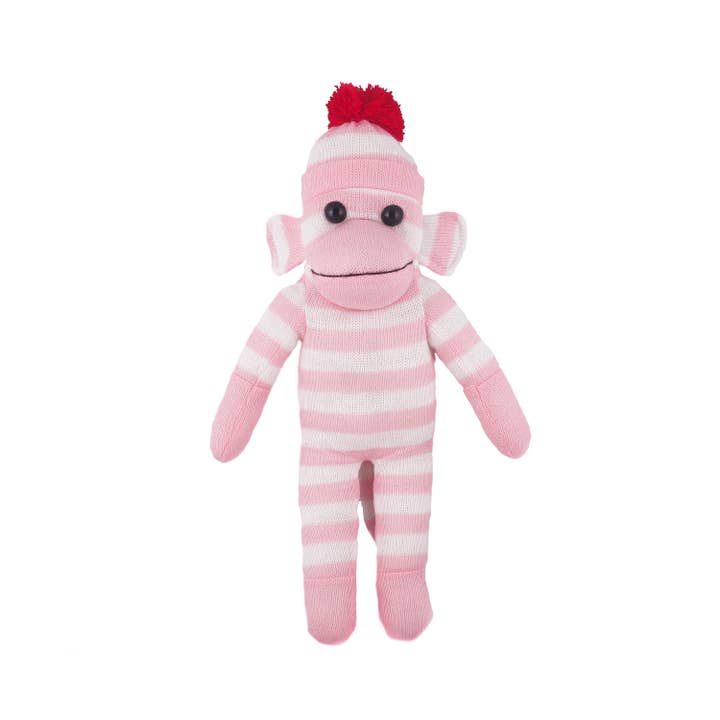 Plushland - Wholesale Stuffed/plush toy – Kids & baby - Pink Sock Monkey Bean Bag animal 10"