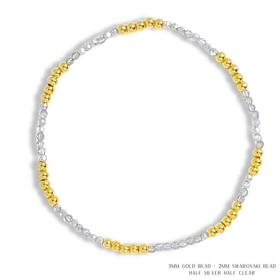 Savvy Bling - Vendita all'ingrosso Bracciale con perline - Bracciale con Perline in Oro e Cristalli Swarovski - Più Colori55