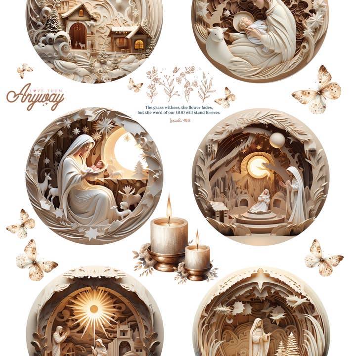 Födelseprydnader - Våtöverföring - Dekaler för hantverk för wholesale av European Excellency