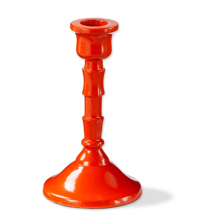 Zahra Taper Holder Small Orange Aluminum Everyday for wholesale by tag