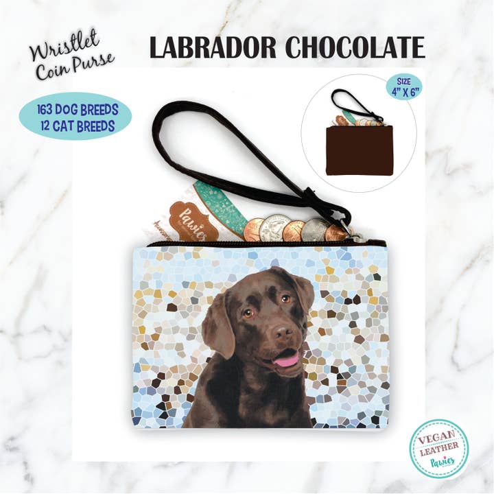 Porte-monnaie en chocolat Labrador • Présentoir au sol en option pour la vente par pawies