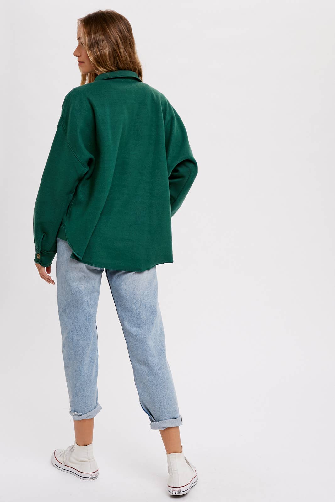 Bluivy – Engroshandel Skjortejakke/shacket – til kvinder – BØRSTET TERRY KNAP OP SHACKET37