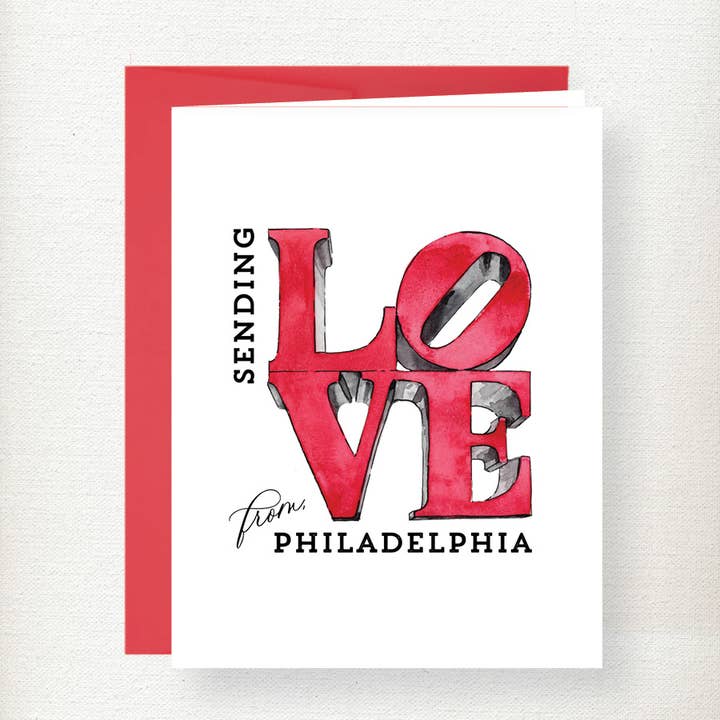Philadelphia LOVE Greeting Card for wholesale by Kramer Drive